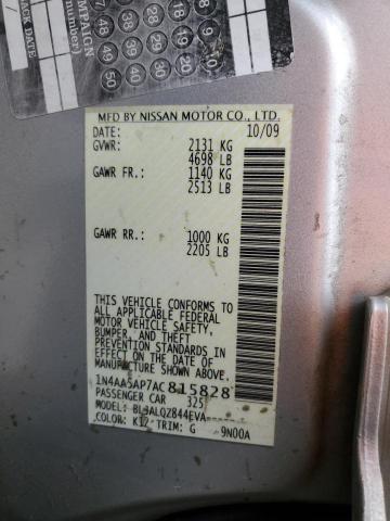 Photo 10 from auction – 2010 NISSAN MAXIMA S with VIN 1N4AA5AP7AC815828