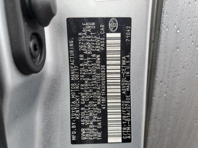 Photo 10 from auction – 2017 TOYOTA CAMRY LE with VIN 4T1BF1FK0HU800836