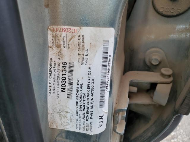 Photo 10 from auction – 2006 FORD ESCAPE XLT with VIN 1FMYU93186KC23010