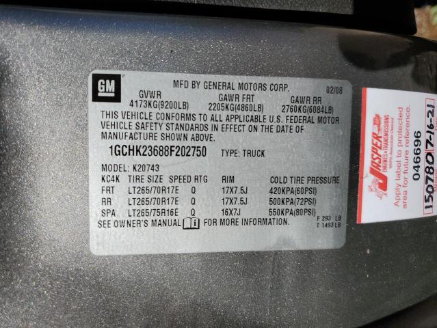 Photo 10 from auction – 2008 CHEVROLET SILVERADO with VIN 1GCHK23688F202750