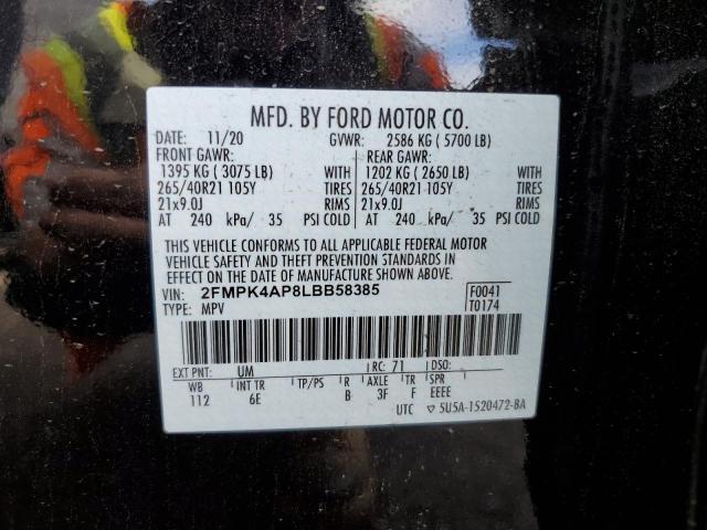 Photo 10 from auction – 2020 FORD EDGE ST with VIN 2FMPK4AP8LBB58385