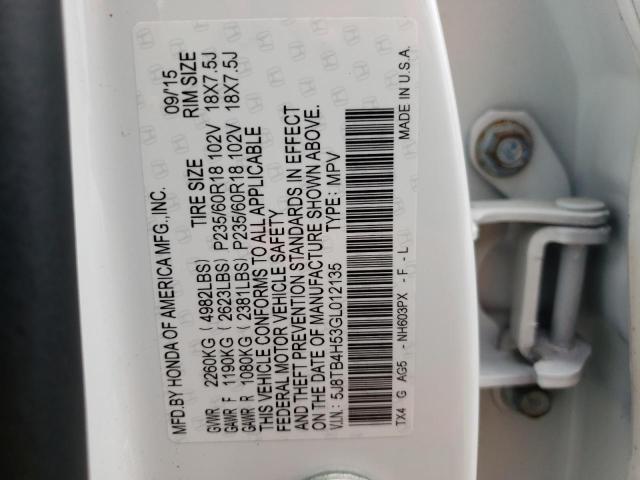 Photo 10 from auction – 2016 ACURA RDX TECHNO with VIN 5J8TB4H53GL012135