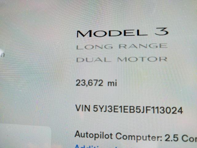 Photo 8 from auction – 2018 TESLA MODEL 3 with VIN 5YJ3E1EB5JF113024