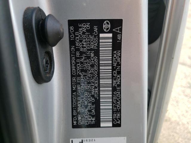 Photo 10 from auction – 2009 TOYOTA COROLLA with VIN JTDBL40E099085689