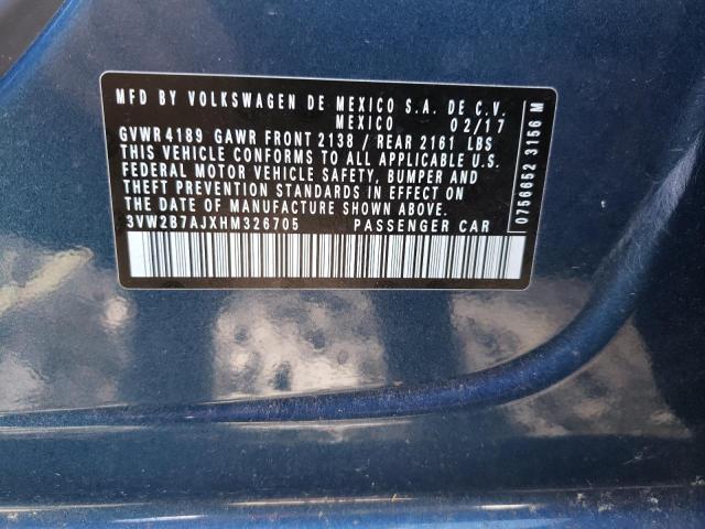 Photo 10 from auction – 2017 VOLKSWAGEN JETTA S with VIN 3VW2B7AJXHM326705