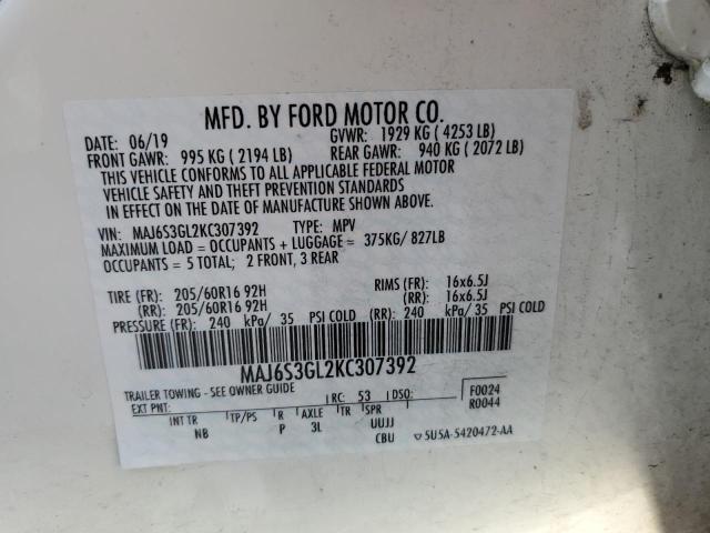 Photo 10 from auction – 2019 FORD ECOSPORT S with VIN MAJ6S3GL2KC307392