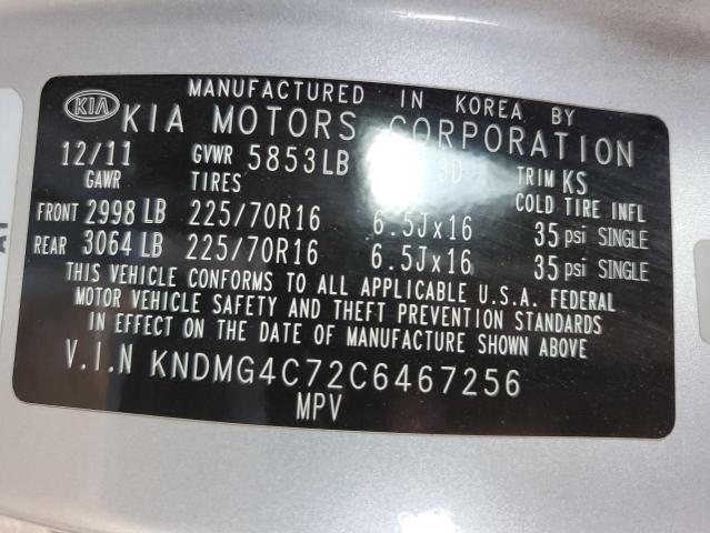 Photo 10 from auction – 2012 KIA SEDONA with VIN KNDMG4C72C6467256
