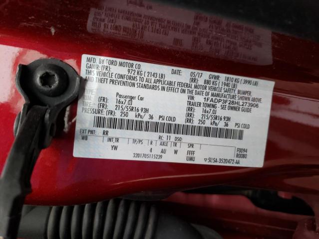 Photo 10 from auction – 2017 FORD FOCUS SE with VIN 1FADP3F28HL273906