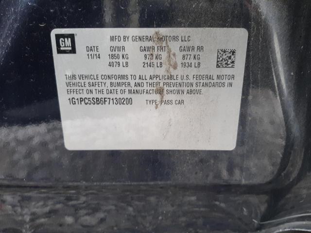 Photo 10 from auction – 2015 CHEVROLET CRUZE LT with VIN 1G1PC5SB6F7130200