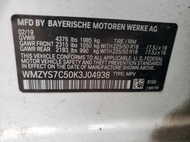 Photo 10 from auction – 2019 MINI COOPER COU with VIN WMZYS7C50K3J04938