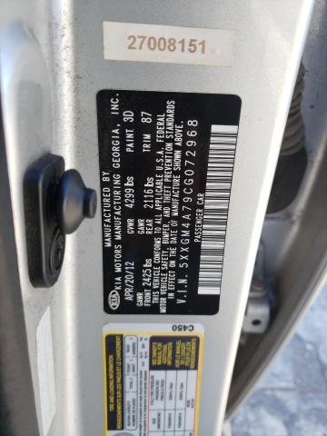 Photo 10 from auction – 2012 KIA OPTIMA with VIN 5XXGM4A79CG072968
