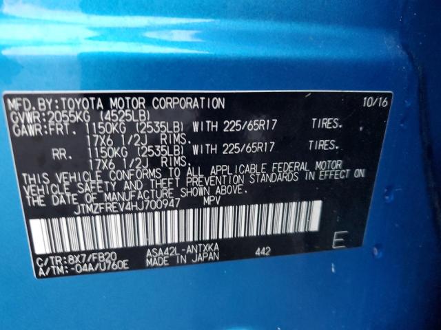 Photo 10 from auction – 2017 TOYOTA RAV4 LE with VIN JTMZFREV4HJ700947