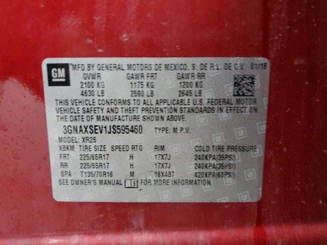 Photo 10 from auction – 2018 CHEVROLET EQUINOX LT with VIN 3GNAXSEV1JS595460