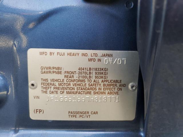 Photo 10 from auction – 2007 SUBARU IMPREZA 2. with VIN JF1GG61667H818771