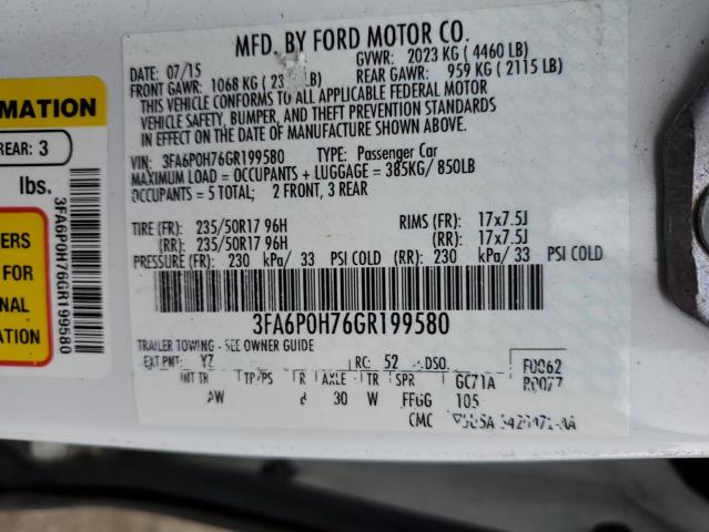 Photo 10 from auction – 2016 FORD FUSION SE with VIN 3FA6P0H76GR199580