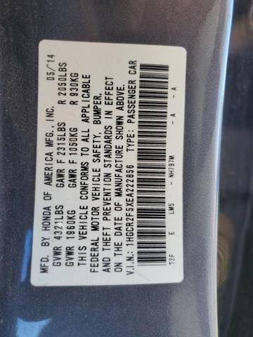 Photo 10 from auction – 2014 HONDA ACCORD SPO with VIN 1HGCR2F5XEA222856