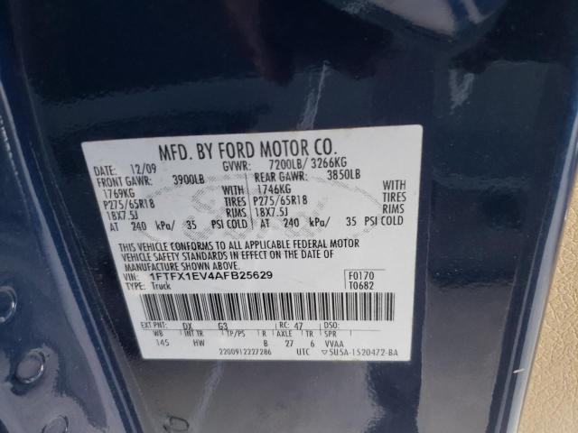 Photo 10 from auction – 2010 FORD F150 SUPER with VIN 1FTFX1EV4AFB25629