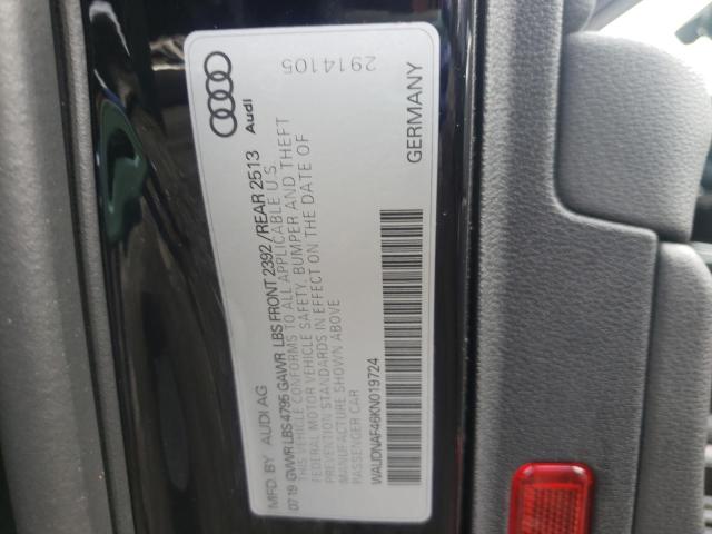 Photo 10 from auction – 2019 AUDI A4 PREMIUM with VIN WAUDNAF46KN019724