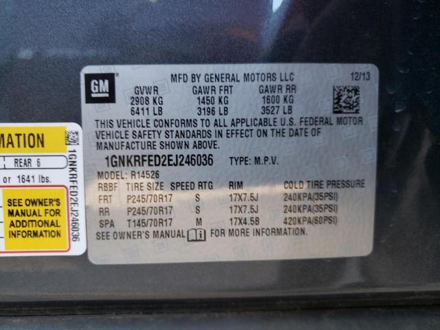Photo 10 from auction – 2014 CHEVROLET TRAVERSE L with VIN 1GNKRFED2EJ246036