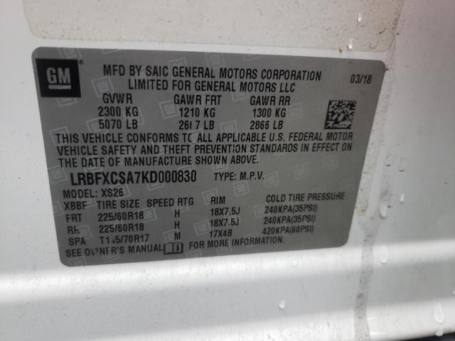 Photo 10 from auction – 2019 BUICK ENVISION E with VIN LRBFXCSA7KD000830