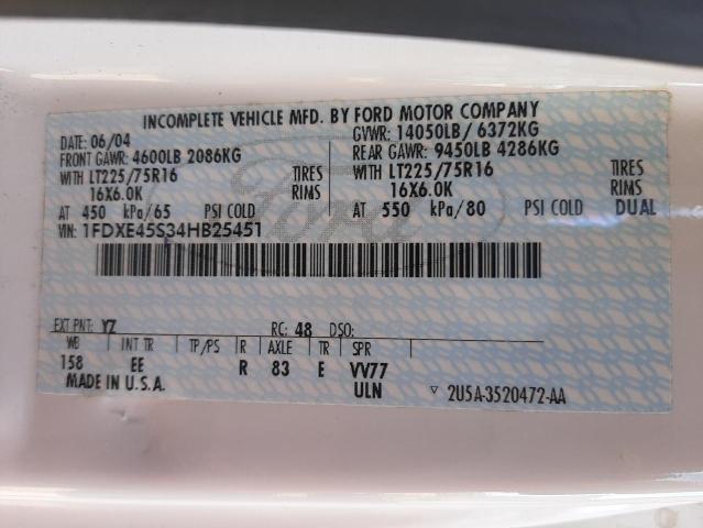 Photo 10 from auction – 2004 FORD ECONOLINE with VIN 1FDXE45S34HB25451