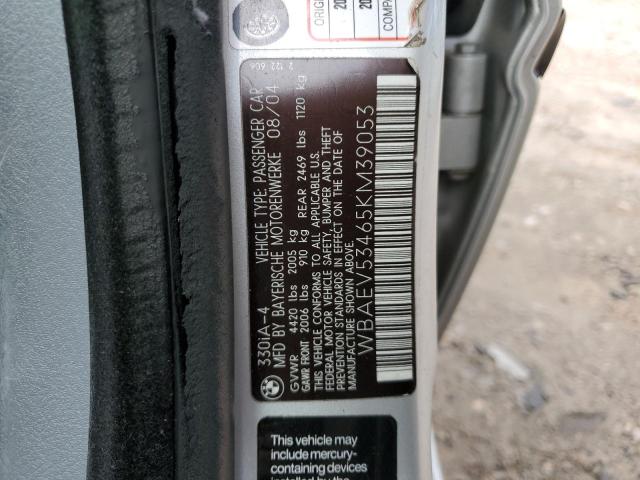 Photo 10 from auction – 2005 BMW 330 I with VIN WBAEV53465KM39053