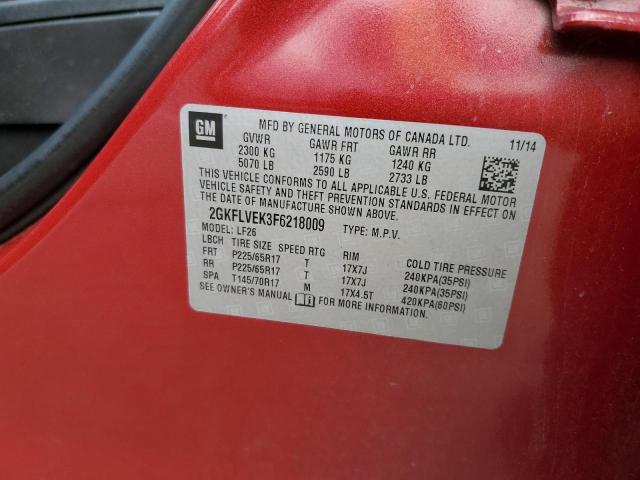 Photo 10 from auction – 2015 GMC TERRAIN SL with VIN 2GKFLVEK3F6218009