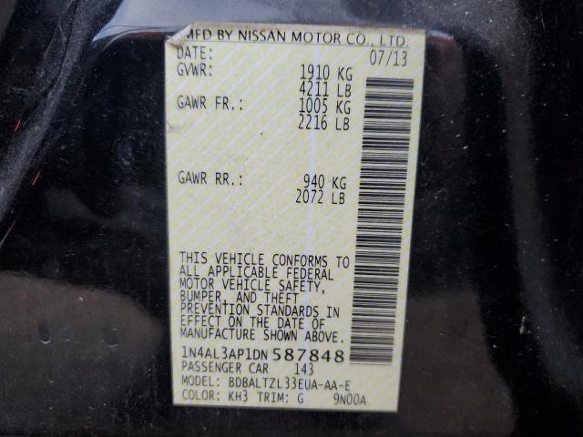 Photo 10 from auction – 2013 NISSAN ALTIMA 2.5 with VIN 1N4AL3AP1DN587848