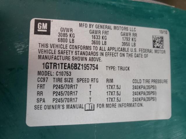 Photo 10 from auction – 2011 GMC SIERRA C15 with VIN 1GTR1TEA6BZ195754