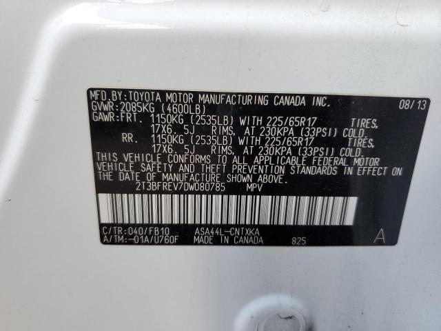 Photo 10 from auction – 2013 TOYOTA RAV4 LE with VIN 2T3BFREV7DW080785