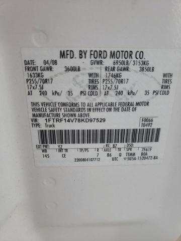 Photo 10 from auction – 2008 FORD F150 with VIN 1FTRF14V78KD97529