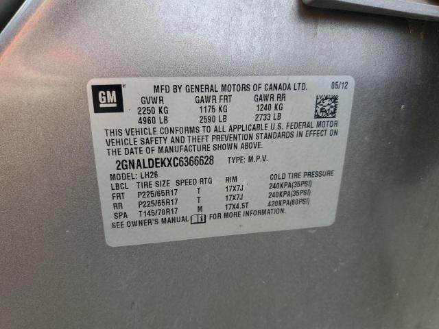 Photo 10 from auction – 2012 CHEVROLET EQUINOX LT with VIN 2GNALDEKXC6366628