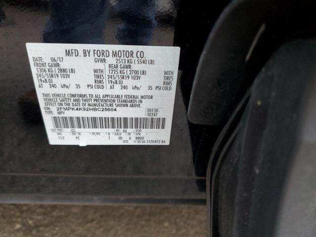 Zdjęcie 10 z aukcji – 2017 FORD EDGE TITAN z VIN 2FMPK4K92HBC25604