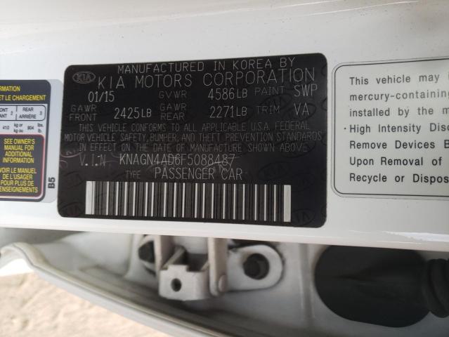 Photo 10 from auction – 2015 KIA OPTIMA HYB with VIN KNAGN4AD6F5088487