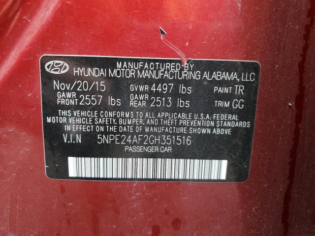 Photo 10 from auction – 2016 HYUNDAI SONATA SE with VIN 5NPE24AF2GH351516