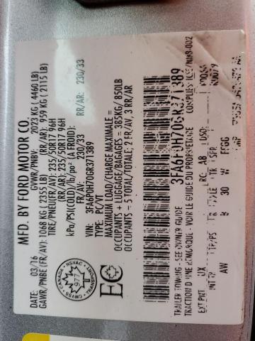 Photo 10 from auction – 2016 FORD FUSION SE with VIN 3FA6P0H70GR371389