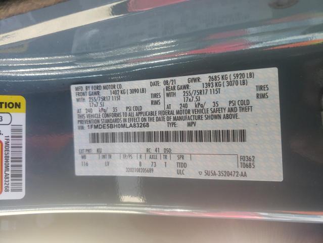 Photo 10 from auction – 2021 FORD BRONCO BAS with VIN 1FMDE5BH0MLA83268