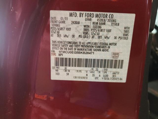 Photo 10 from auction – 2011 FORD ESCAPE LIM with VIN 1FMCU0EG5BKB28471