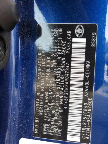 Photo 10 from auction – 2010 TOYOTA CAMRY BASE with VIN 4T4BF3EK7AR047847
