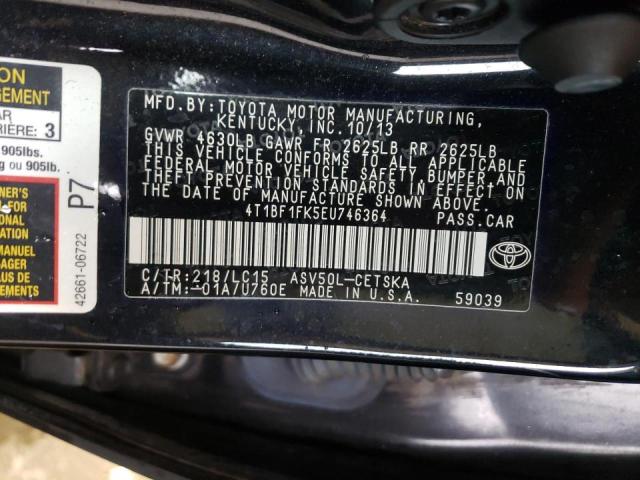 Photo 10 from auction – 2014 TOYOTA CAMRY L with VIN 4T1BF1FK5EU746364