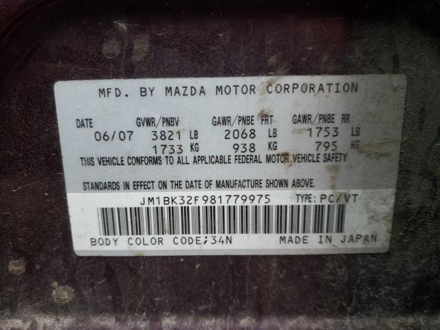 Photo 10 from auction – 2008 MAZDA 3 I with VIN JM1BK32F981779975