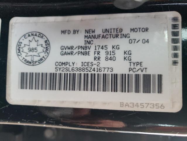 Photo 10 from auction – 2005 PONTIAC VIBE with VIN 5Y2SL63885Z416773
