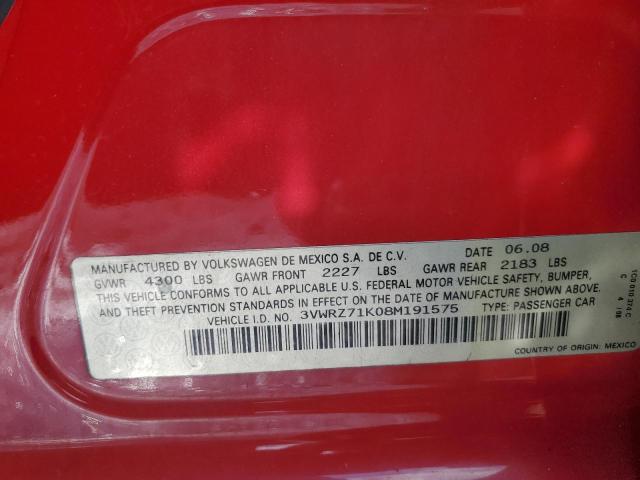 Photo 10 from auction – 2008 VOLKSWAGEN JETTA with VIN 3VWRZ71K08M191575