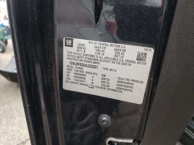 Photo 10 from auction – 2010 CHEVROLET TRAVERSE L with VIN 1GNLRFED9AJ222931