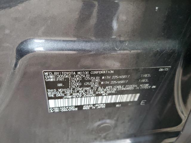 Photo 10 from auction – 2015 TOYOTA RAV4 XLE with VIN JTMWFREV3FJ048600