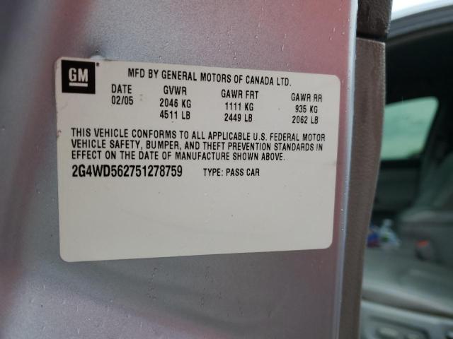 Photo 10 from auction – 2005 BUICK LACROSSE C with VIN 2G4WD562751278759