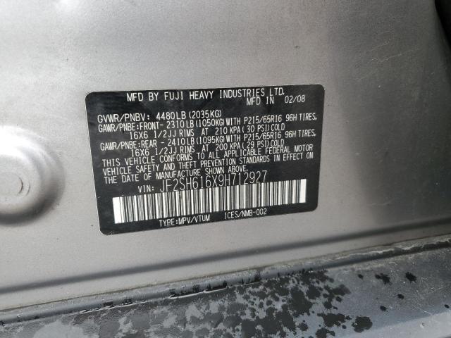 Zdjęcie 10 z aukcji – 2009 SUBARU FORESTER 2 z VIN JF2SH616X9H712927