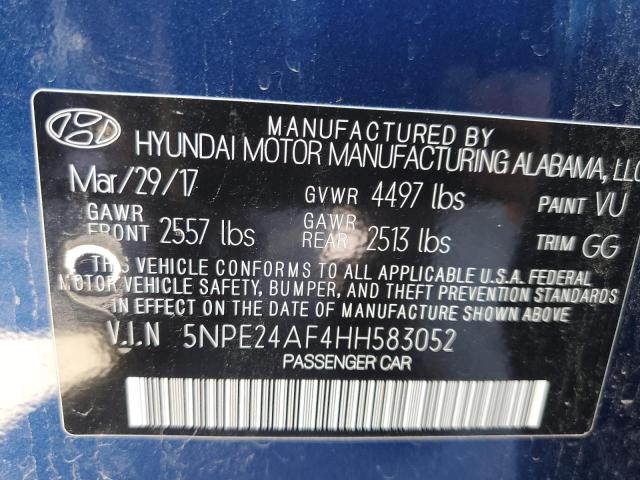 Photo 10 from auction – 2017 HYUNDAI SONATA SE with VIN 5NPE24AF4HH583052