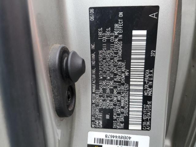 Photo 10 from auction – 2006 TOYOTA SIENNA CE with VIN 5TDZA23C86S521267