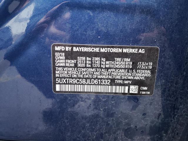 Photo 10 from auction – 2018 BMW X3 XDRIVE3 with VIN 5UXTR9C58JLD61332